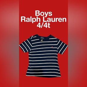 Kids Ralph Lauren T-Shirt 4/4t Blue and White Striped